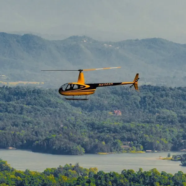 Private helicopter journey in Canada