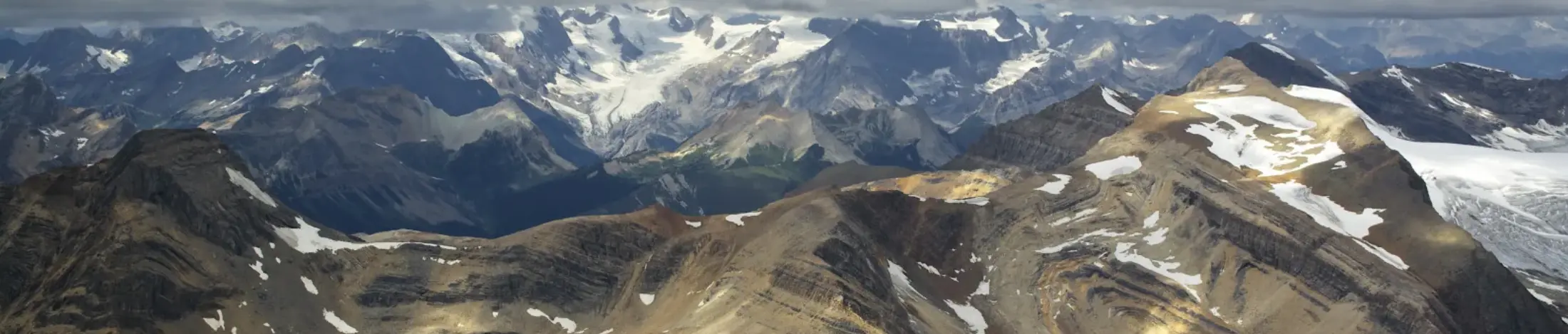 Canadian mountain route viewed from the air